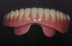 Lower denture on table