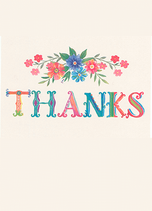 Thank you note cover with flowers